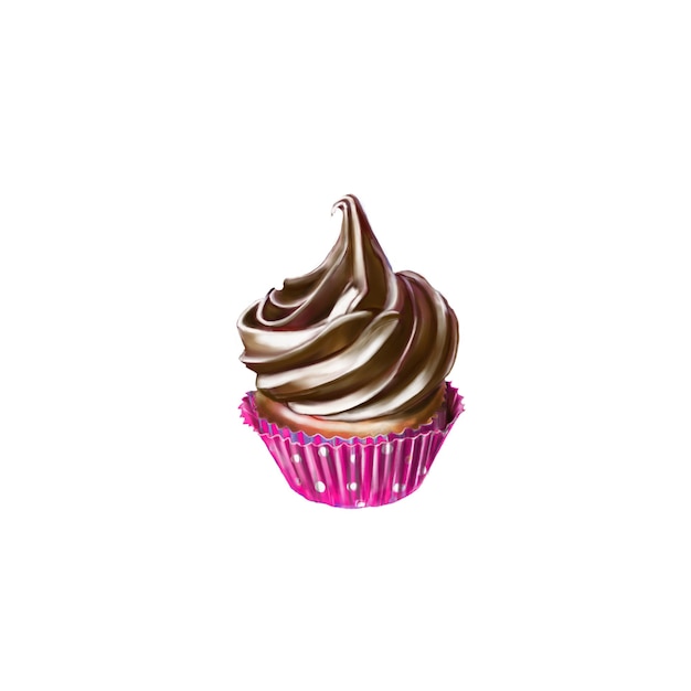 Cupcake-Kuchen mit brauner Sahne