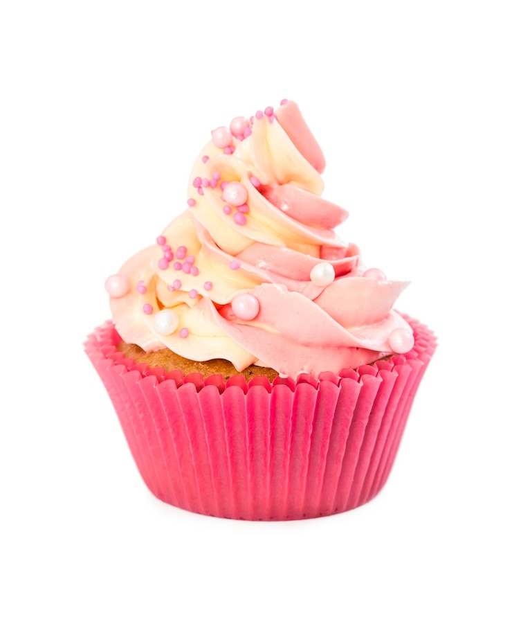 Cupcake mit Sahne und dekorativen Streuseln