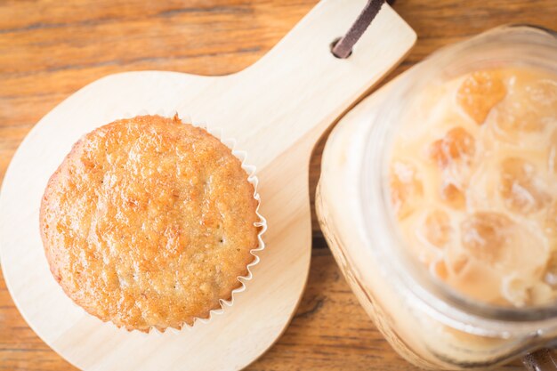 Cupcake de plátano y café helado