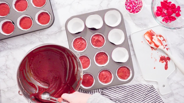 Cupcake vermelho de veludo