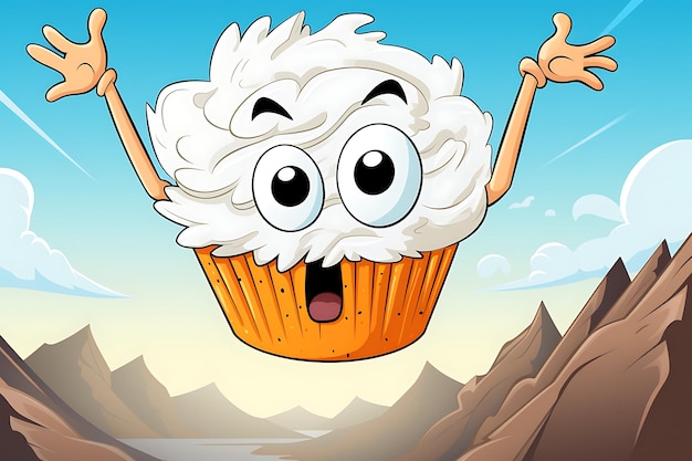 Foto cupcake vomitar cartoon cartoon mascote