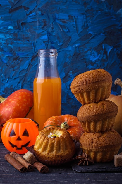 Cupcakes de calabaza de halloween