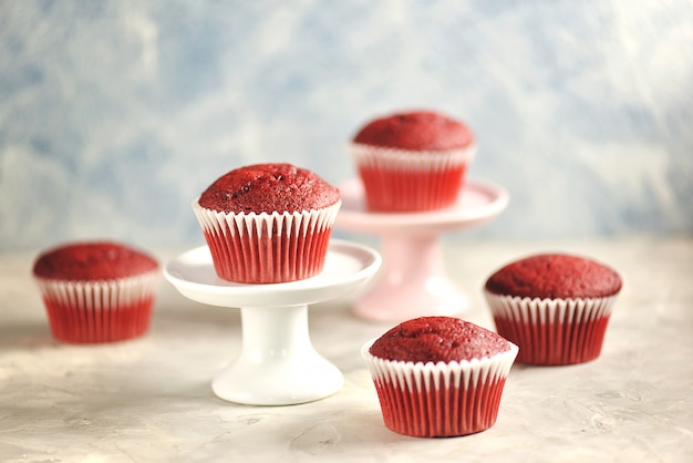 Cupcakes caseiros de red velvet