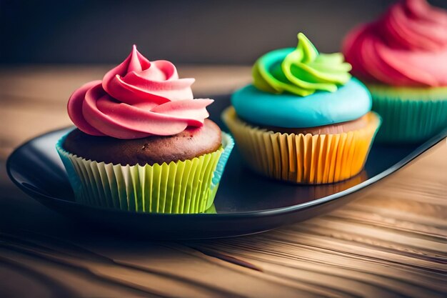 cupcakes coloridos com delicioso