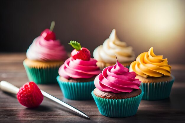 cupcakes coloridos com delicioso