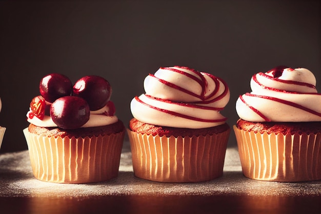 cupcakes com cereja