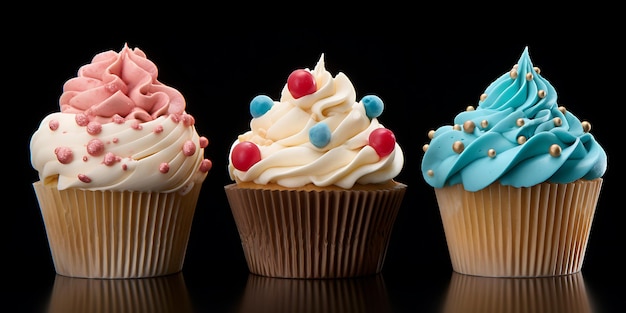 Cupcakes com creme e chocolate