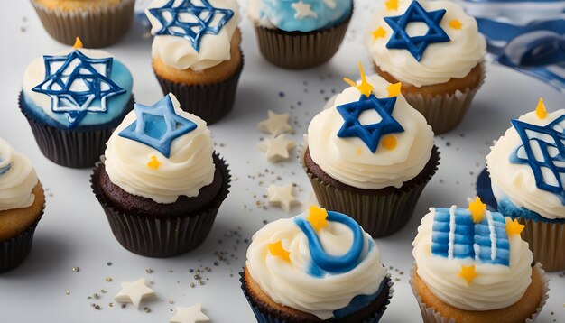 cupcakes com o número 1 sobre eles são decorados com estrelas