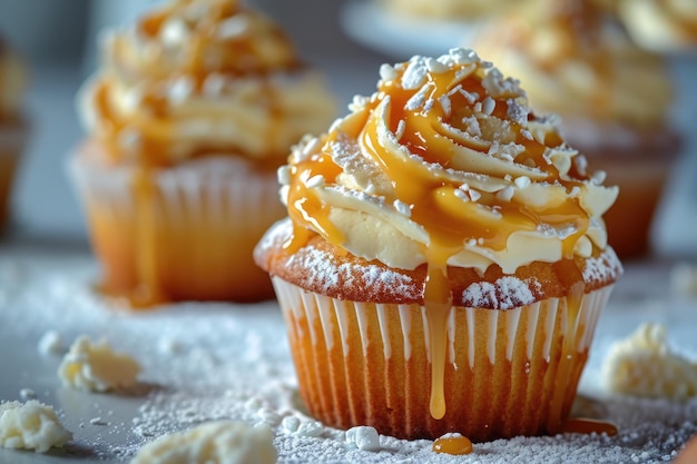 Cupcakes de Caramelo Salgado com Muffins de Baunilha