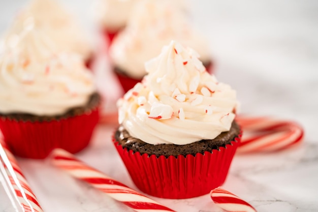 Cupcakes de chocolate com menta