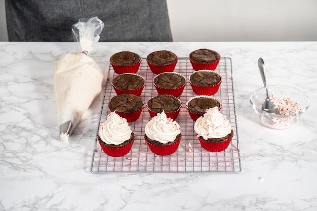 Cupcakes de chocolate com menta