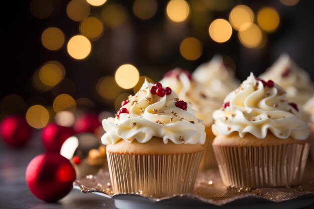 Foto cupcakes de natal servidos frescos no estilo de uhd imagem