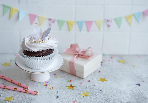 Cupcakes con decoración de mariposas