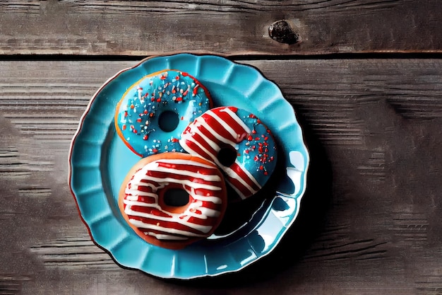 Cupcakes e decoração para o dia da independência Generative Ai