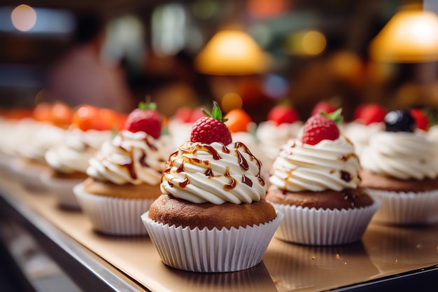 Cupcakes em buffet de sobremesas