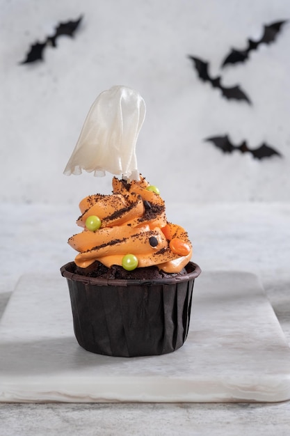 Cupcakes de fantasmas de Halloween