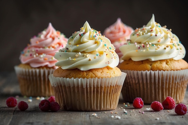 Cupcakes mit Creme hd k Tapeten Stock grafisches Bild ar c v