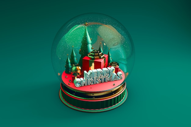 Cúpula com representação de Natal com verde