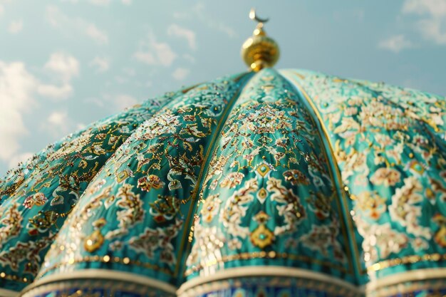 Foto cúpula da mesquita ornamentos orientais de isfahan, irã