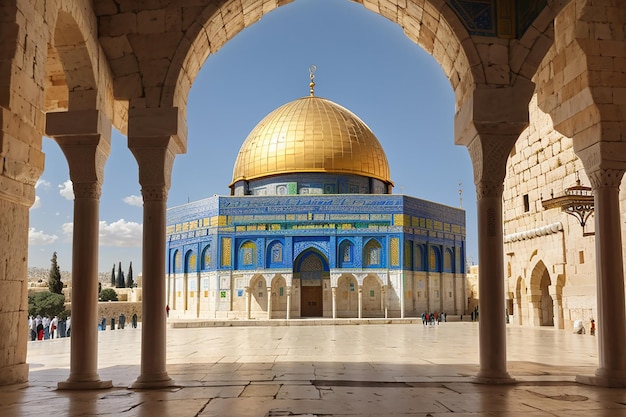 Cúpula da rocha Mesquita de Alaqsa Cidade velha de Jerusalém Palestina