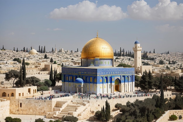 Cúpula da rocha Mesquita de Alaqsa Cidade velha de Jerusalém Palestina