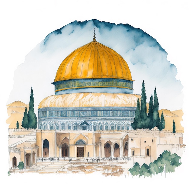 Cúpula de rocha ou qubbatus sakhra em masjid al aqsa