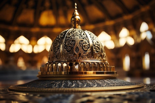 Cúpula de la mezquita con intrincada caligrafía