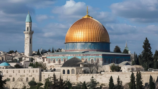 Foto cúpula de la roca mezquita de alaqsa ciudad vieja de jerusalem palestina