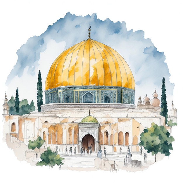 Cúpula de roca o qubbatus sakhra en masjid al aqsa