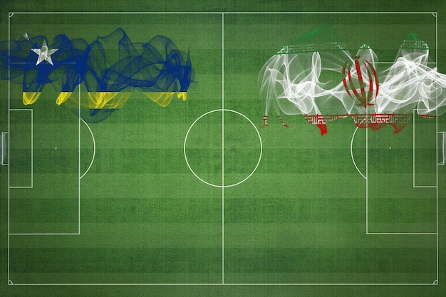 Curaçao vs Irã Jogo de futebol cores nacionais bandeiras nacionais campo de futebol jogo de futebol Conceito de competição Copiar espaço