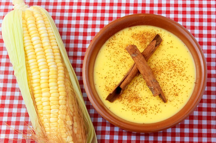 Curau, creme de milho doce e sobremesa típico da culinária brasileira