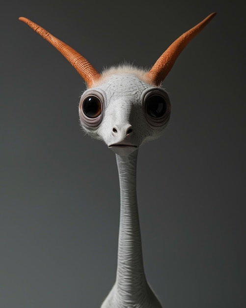 Curiosa criatura alienígena com grandes olhos e antenas.