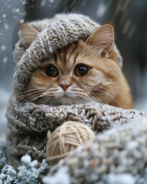 Un curioso gato escocés que se deshace de la pelota