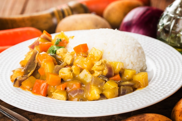 Curry-Rinderbrust mit Reis