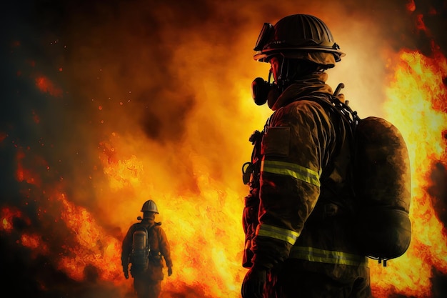 Un curso regular de capacitación sobre incendios y rescate para preparar Antecedentes de llamas de fuego