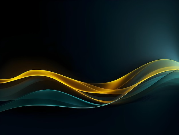 Curva abstracta oscura y fondo ondulado con gradiente y color Ondas brillantes en un fondo oscuro