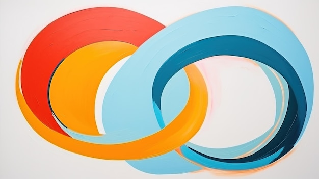 curva de círculo abstracto capas de pintura al óleo de varios colores