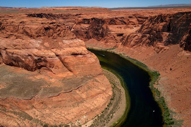 Curva de ferradura panorâmica Curva de ferradura e rio Colorado Vista panorâmica Glen Canyon