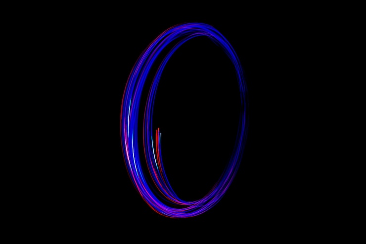 Foto curva de luz y giro, de luz led.