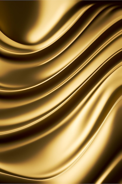 Curva ondulada de ouro abstrata moderna em um fundo dourado de luxo