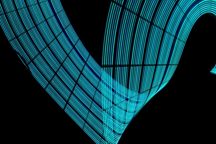 Foto curvas abstractas de luz congelada hechas por luces