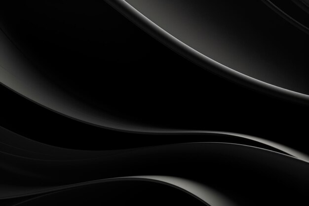 Curvas abstractas negras creadas con tecnología de IA generativa
