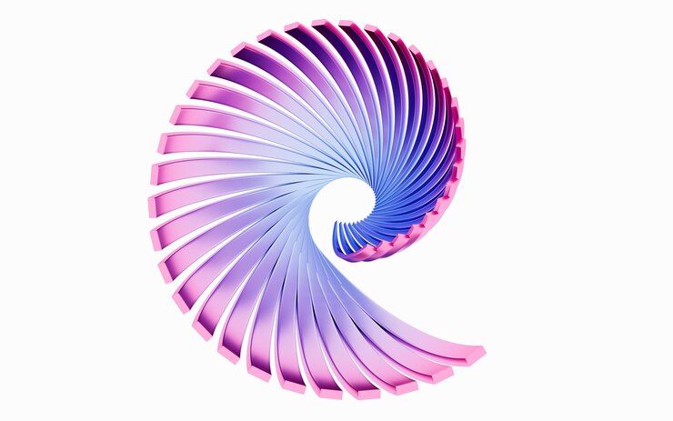 Foto curvas abstractas con representación 3d de fondo blanco