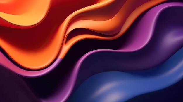 curvas de fumaça coloridas papel de parede abstrato ondas 3D fundo curvas de ondas coloridas