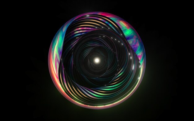 Curvas que fluyen con representación 3d de fondo negro