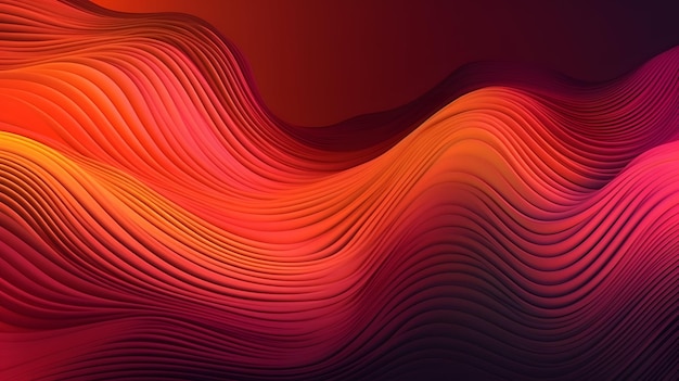 Curvas vibrantes diseño de fondo abstracto o fondo de pantalla degradado rosa y naranja IA generativa