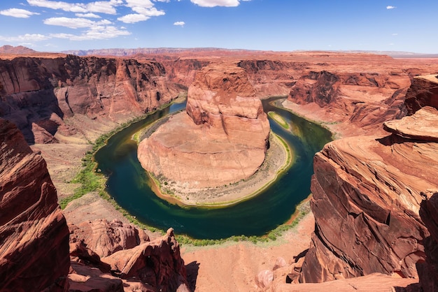 Curvatura em ferradura na página arizona estados unidos manhã ensolarada de verão