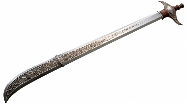 Curved Blade Persian Scimitar auf weißem Hintergrund