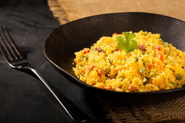 Cuscuz. Comida típica del noreste de Brasil.