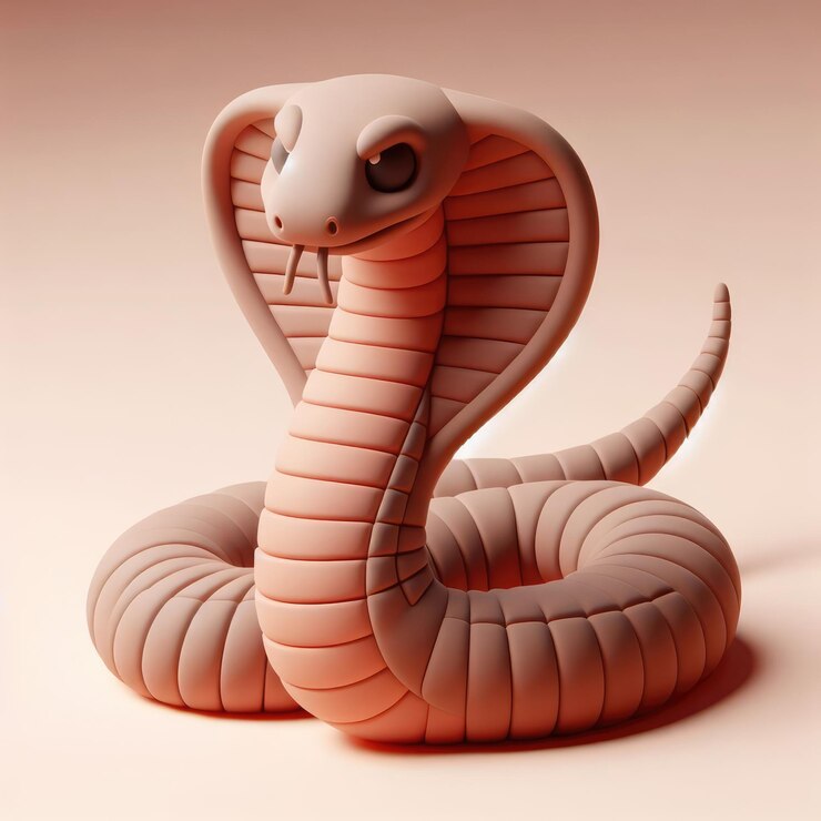 Foto cute 3d desenho animado cobra 3d minimalista ilustração bonita em um fundo claro